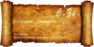 Czinger Zsombor névjegykártya